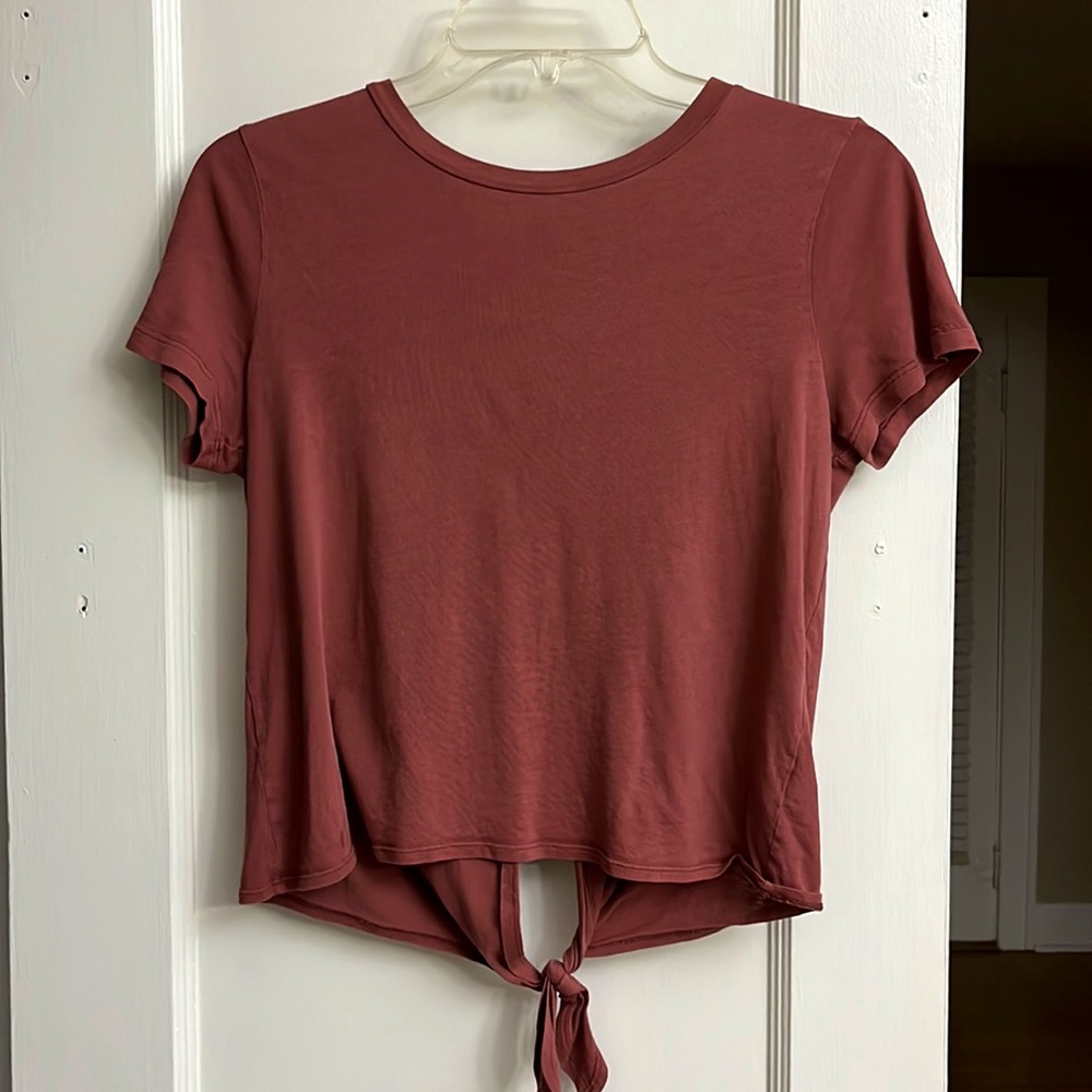 Pink Aerie tie back tshirt